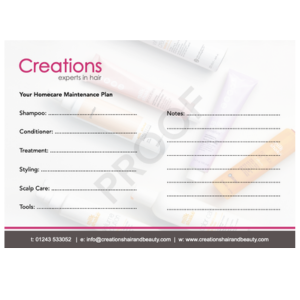 Personalise Homecare Recommendation Pad - Personalise to your salon